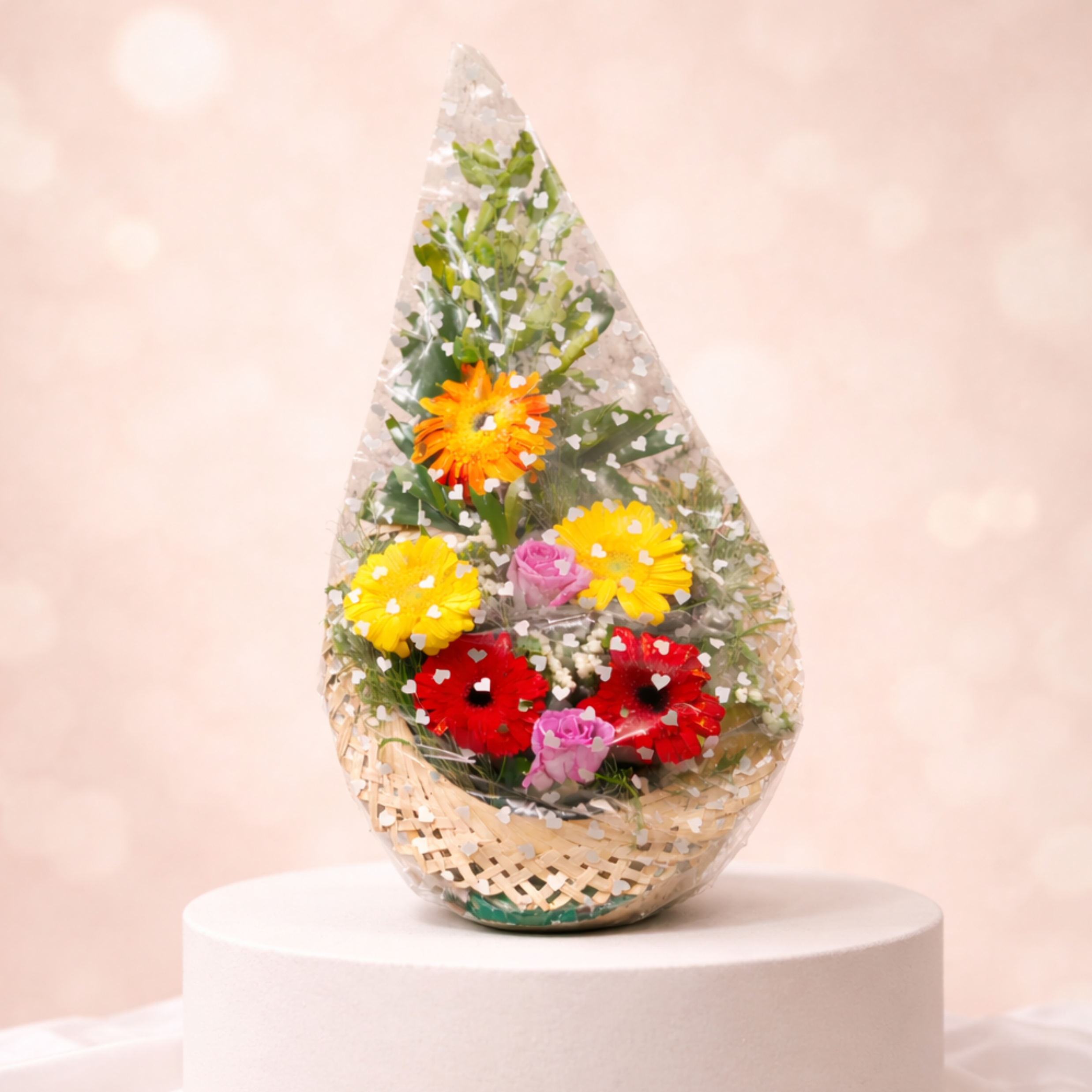 radiant gerbera & rose corporate bouquet