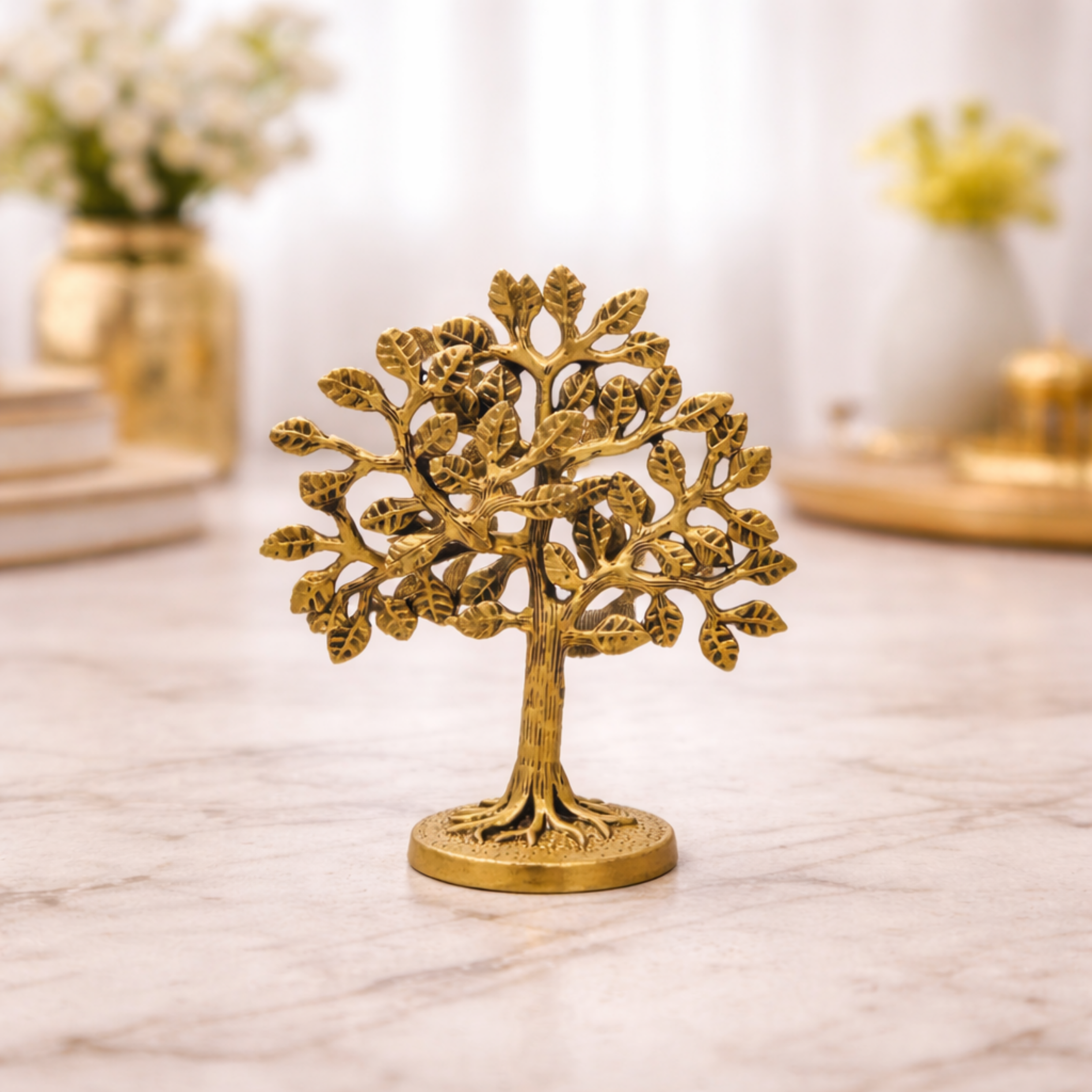golden prosperity tree showpiece