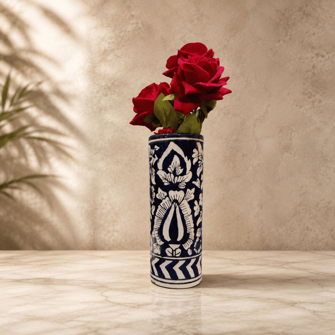 indigo heritage cylinder vase