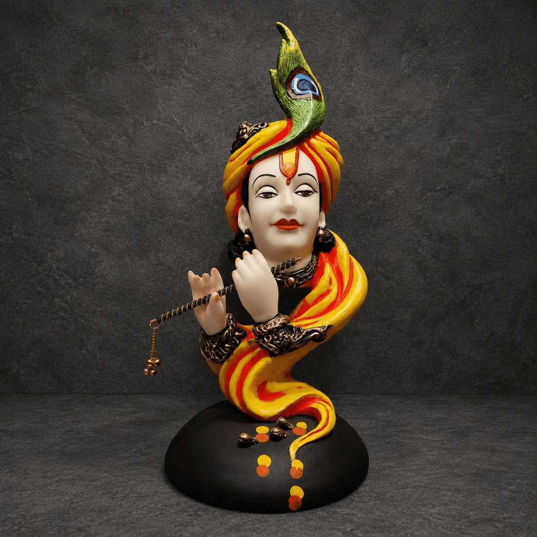 peacock krishna decorative idol
