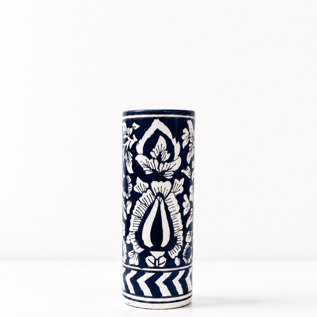 indigo heritage cylinder vase