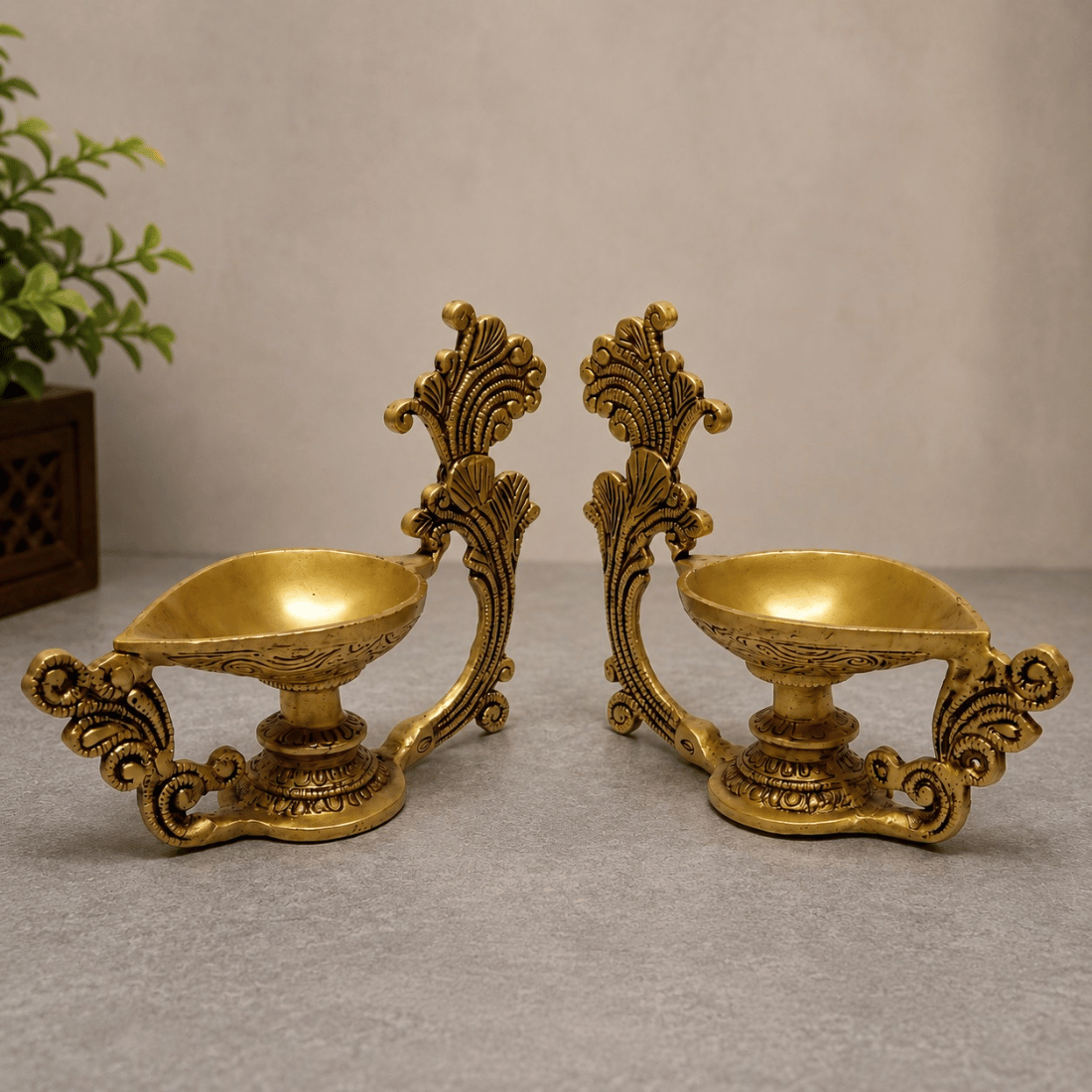 heritage aarti diya pair