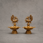 royal peacock diya lamp pair