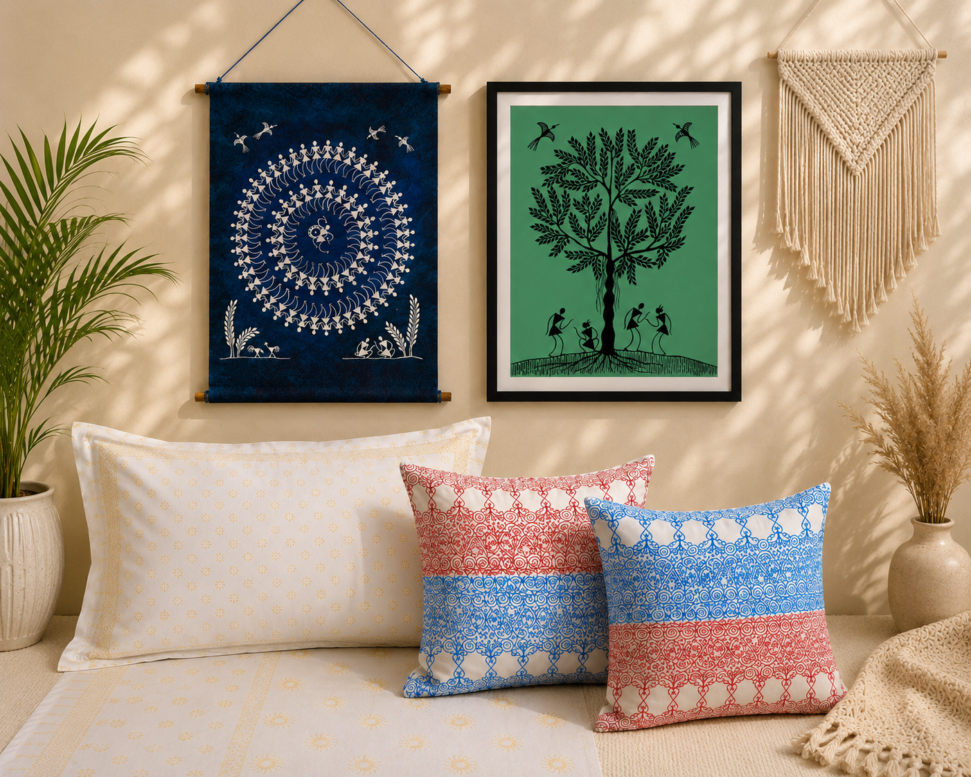 Handcrafted Home Furnishings, Table Runners and Warli Decor